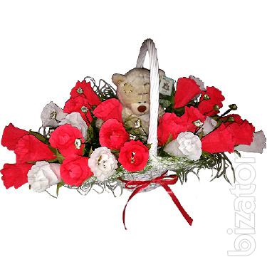 Candy bouquet Bear in roses 