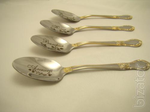 Spoons with laser engraved name wholesale and retail 