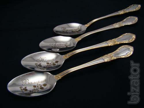 Spoons with laser engraved name wholesale and retail 