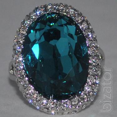The jewelry with diamonds, topazes, sapphires. 