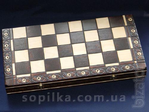 Great chess set wood 54 x 54 cm 