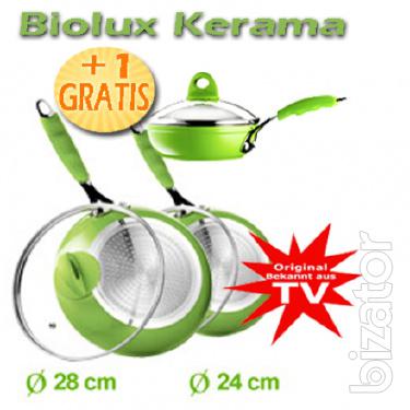 Ceramic frying pan Biolux kerama - set of 3 pieces 