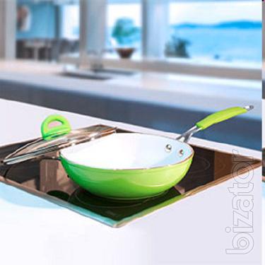 Ceramic frying pan Biolux kerama - set of 3 pieces 