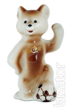 figure Olympic bear with ball, Soviet statues, 80 Olympics 