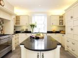 Countertops, window sills, fireplaces, stairs made of stone. 