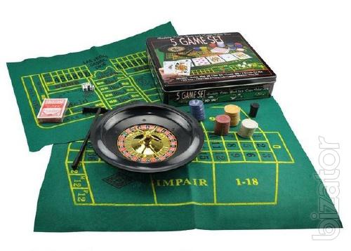 Poker set + roulette (5 in 1) 
