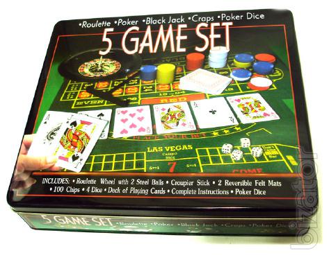Poker set + roulette (5 in 1) 