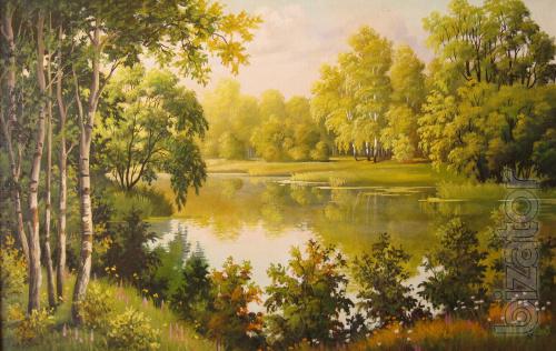 The painting "landscape" with the delivery of the canvas 55 x 85 cm 