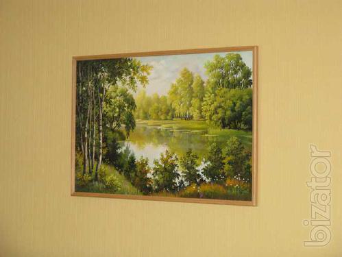 The painting "landscape" with the delivery of the canvas 55 x 85 cm 