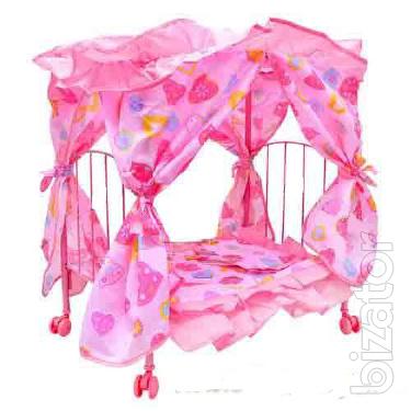 Cot on wheels canopy for dolls! 