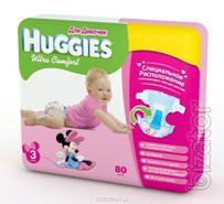 Huggies Ultra Comfort 3 (5-9 kg) nappies 80 PCs for girls 