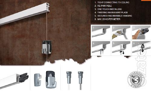 Gallery suspension, gallery system suspension design in the apartment, Sale gallery pendants wholesale, buy a baguette , baguette wholesale, baguette Polish 