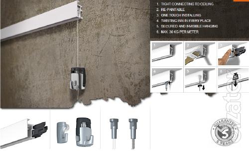 Gallery suspension, gallery system suspension design in the apartment, Sale gallery pendants wholesale, buy a baguette , baguette wholesale, baguette Polish 