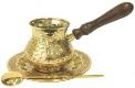The Turks with Turkish Brass, handmade, chasing, mahogany handle unscrewed.