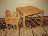 Table, children's high chair wooden