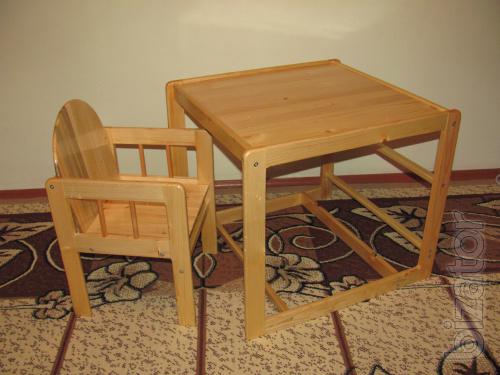 Table, children's high chair wooden 