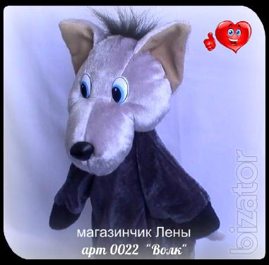 Doll - glove puppet theatre. Soft toy 