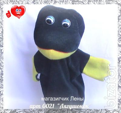 Doll - glove puppet theatre. Soft toy 