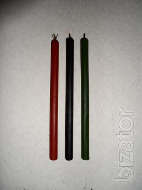 Candle wax ritual = red,black,green. 
