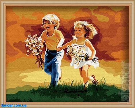 Coloring on canvas by numbers 