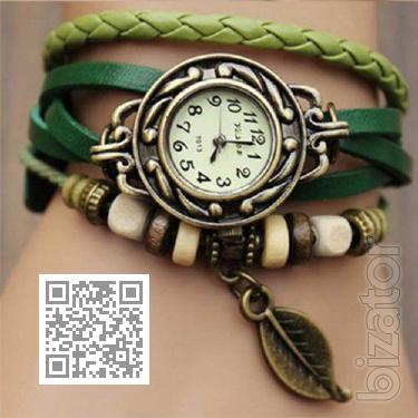Watch bracelet leather beads on the button 6 colors vintage 2015 