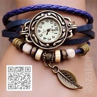 Watch bracelet leather beads on the button 6 colors vintage 2015 