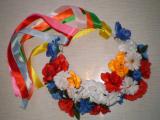 Wreaths of artificial flowers 