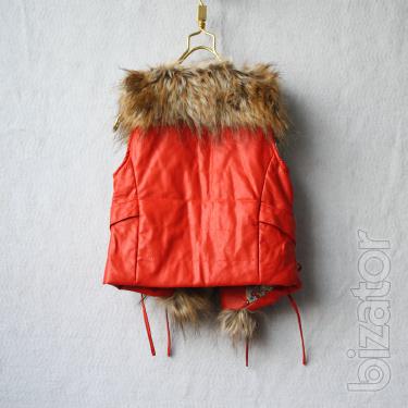 Stylish vest with fur on the girl, A 