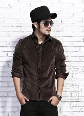 Stylish corduroy shirt three colors A 