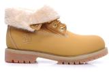 Classic red boots Timberland Roll Top with fur