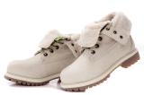Fine white Boots Timberland Roll Top with fur