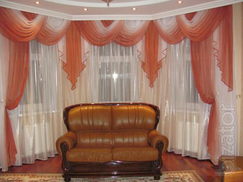 Lambrequin, curtains, curtains, net curtains. 
