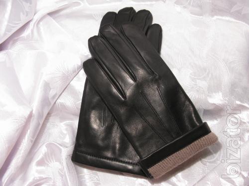 Men's leather gloves fleece lined 