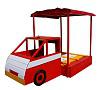 Sandbox with cover "Fire engine" 