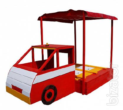 Sandbox with cover "Fire engine" 