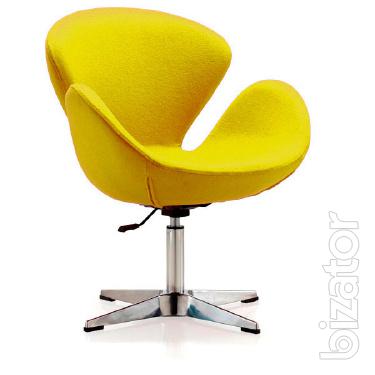 Chair swanny were, base metal, fabric, color yellow Chair swanny were, base metal, fabric, color yellow