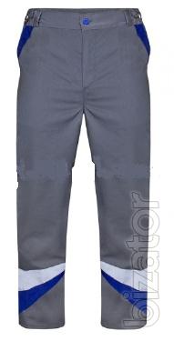 Work pants grey with cornflower trim 3D 