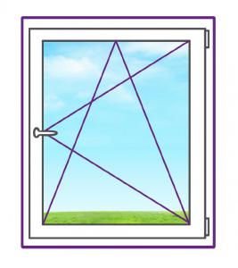  Одностворчатое металлопластиковое окно с поворотно-откидной створкой